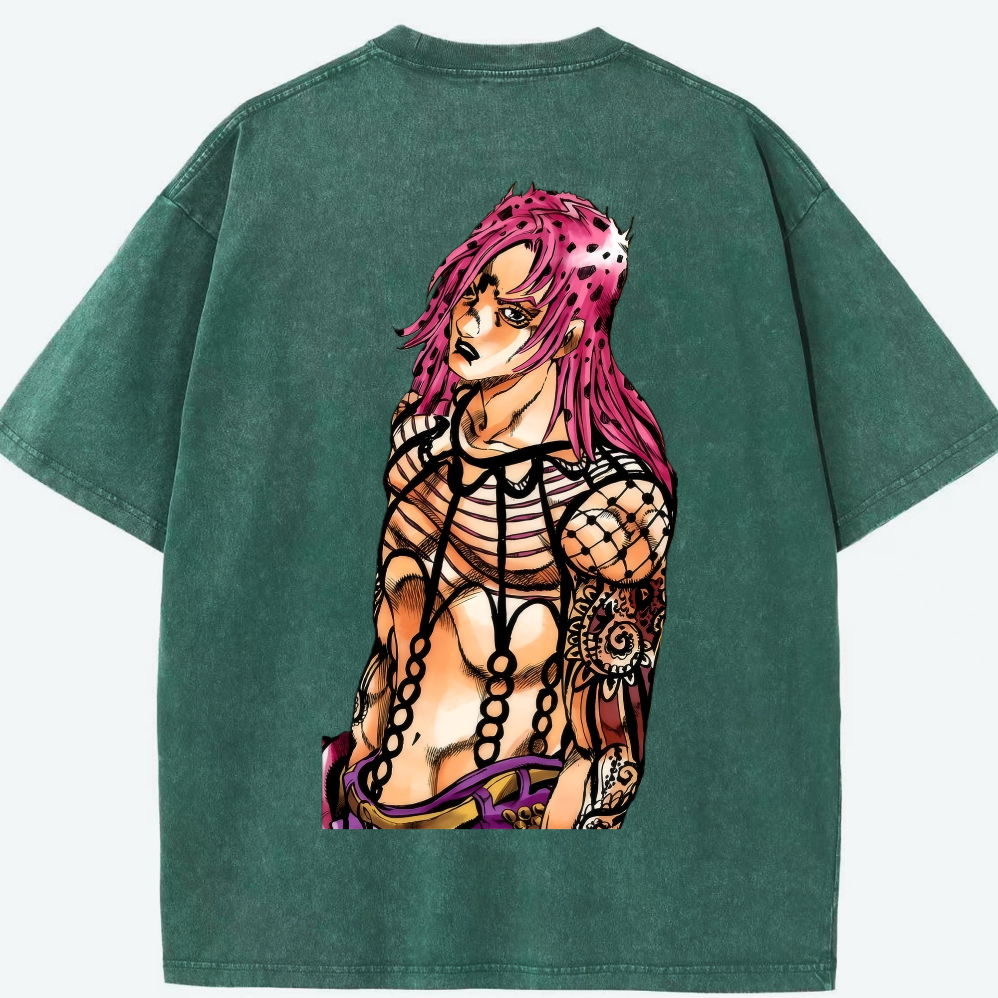 （画像用） ジョジョの奇妙な冒険 ビネガー?ドッピオ JoJo's Bizarre Adventure Vinegar Doppio 綿100% ヴィンテージ風 半袖Tシャツ（背面プリント）
